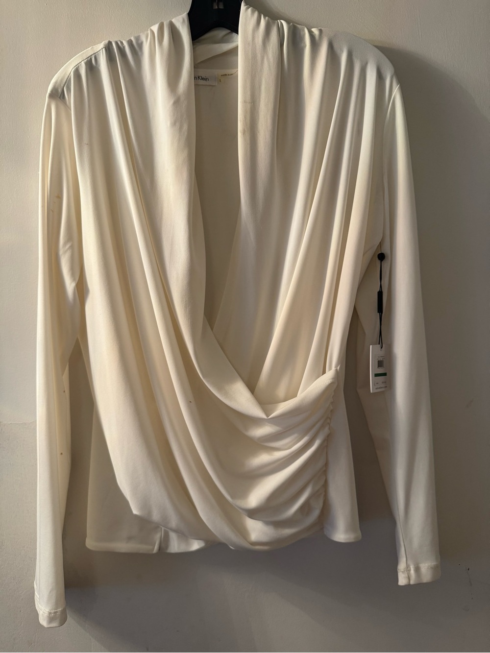 Calvin Klein Cream Blouse with Subtle Sheen
